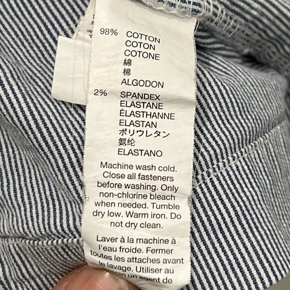 Gap  Seersucker Jacket Blue White Size Medium Hooded - Picture 11 of 14